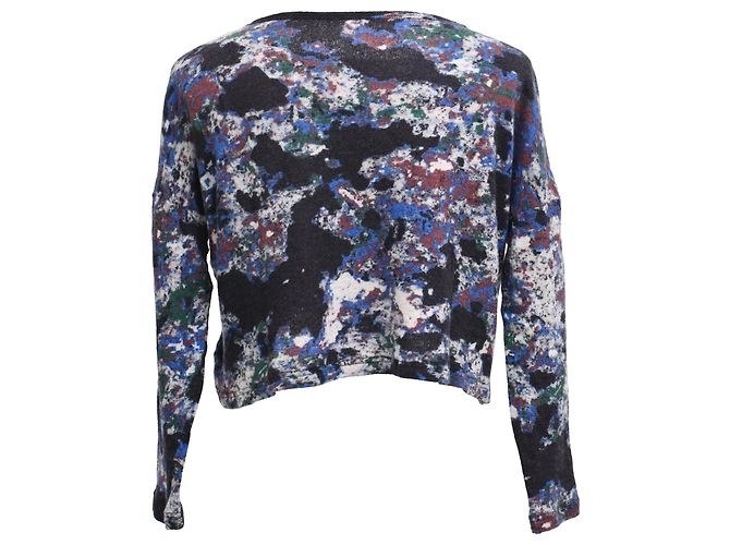 Y's von Yohji Yamamoto Kurzpullover mit Camouflage-Print aus mehrfarbiger Wolle Mehrfarben - Ansicht 3