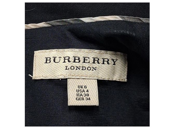 Burberry V-Ausschnitt Kurzarm-Midikleid aus schwarzem Polyester - Ansicht 3