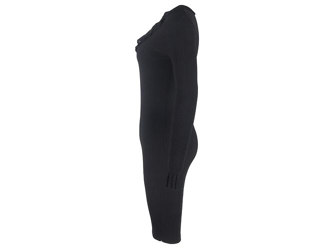 Abito Midi con Rouches in Lana Nera Joseph Nero - vista 2