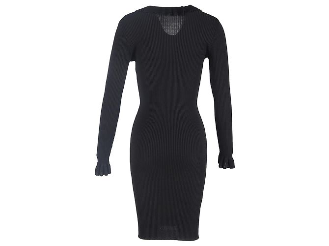 Abito Midi con Rouches in Lana Nera Joseph Nero - vista 3