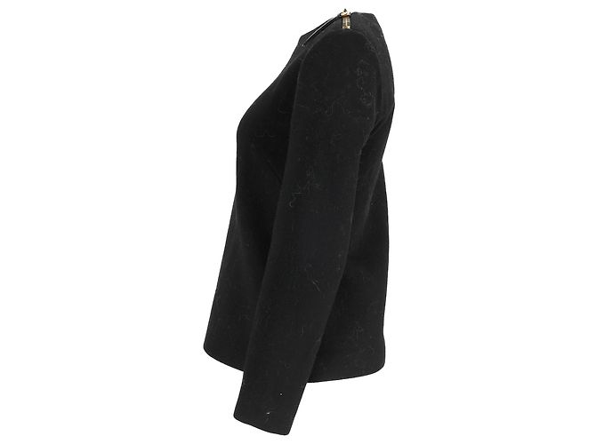 Schwarzer Wollpullover mit Reißverschlussdetails an der Schulter von Marni - Ansicht 2