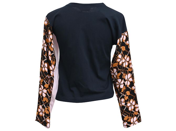T-shirt a maniche lunghe in cotone multicolore con stampa floreale Marni - vista 3