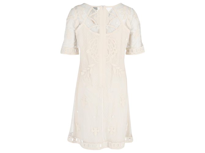 Abito in rete a lunghezza ginocchio Temperley London in poliestere bianco Crudo - vista 3