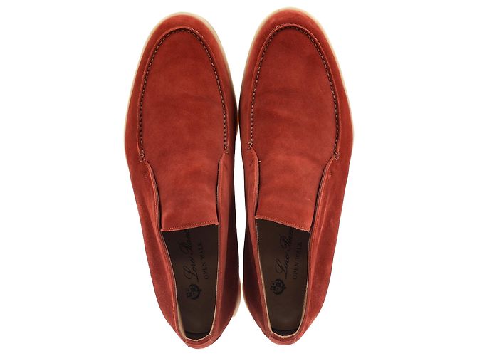 Stivaletti Loro Piana Open Walk in suede bordeaux - vista 3