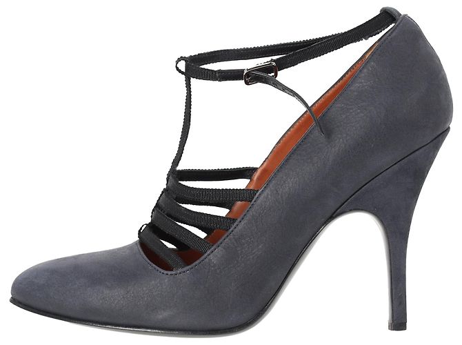 Strappy Pumps aus dunkelgrauem Leder von Lanvin - Ansicht 2
