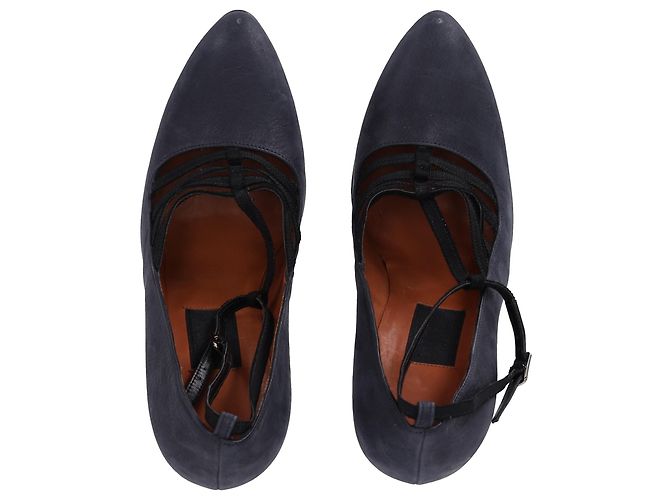 Strappy Pumps aus dunkelgrauem Leder von Lanvin - Ansicht 5