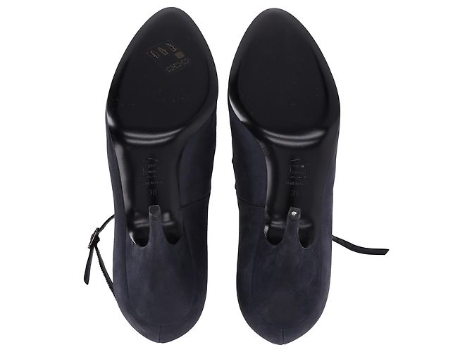Strappy Pumps aus dunkelgrauem Leder von Lanvin - Ansicht 6