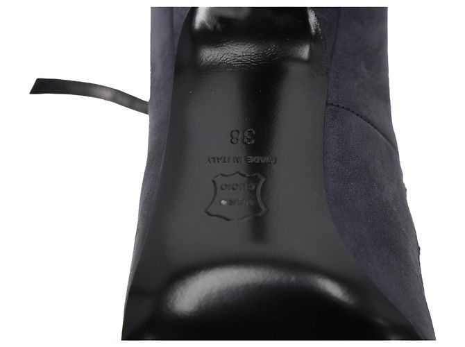 Strappy Pumps aus dunkelgrauem Leder von Lanvin - Ansicht 7