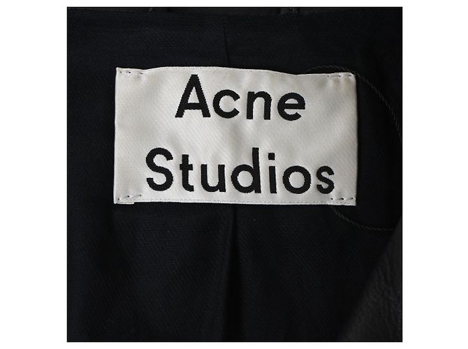 Acne Studios Belted Biker Jacket in Black Leather - view 4