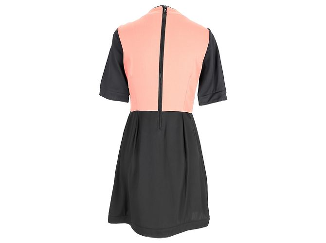 Abito Mini A-Line Color-Block Marni in Acetato Nero e Rosa - vista 3