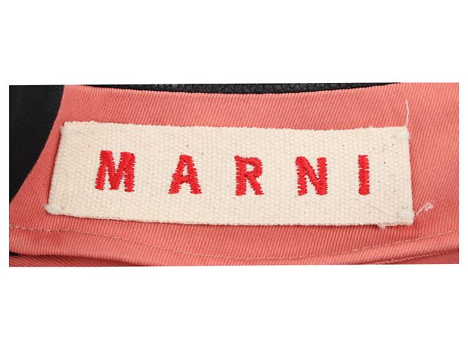 Abito Mini A-Line Color-Block Marni in Acetato Nero e Rosa - vista 4