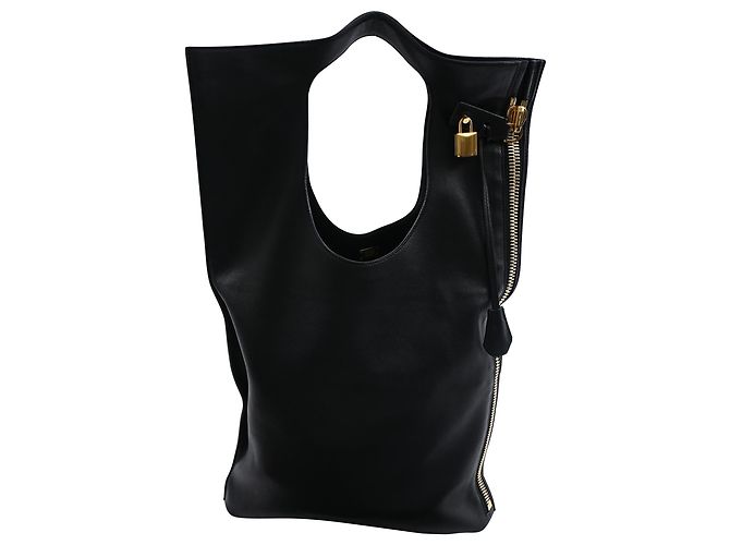 Borsa Tote Alix Grande Pieghevole in Pelle Nera di Tom Ford Nero - vista 19