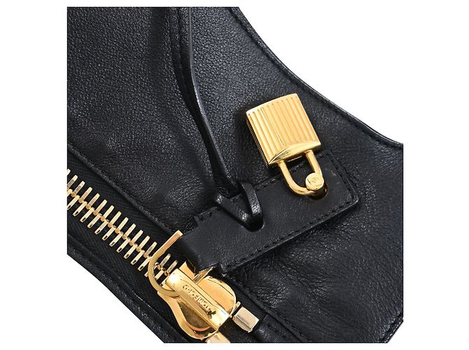 Borsa Tote Alix Grande Pieghevole in Pelle Nera di Tom Ford Nero - vista 7