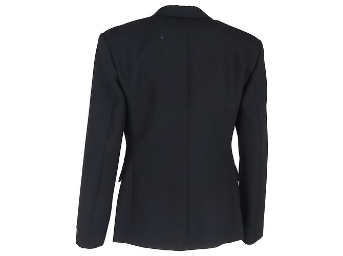 Prada Hidden Double-Breasted Blazer with Pockets in Black Wool - view 3