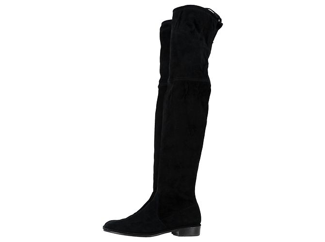 Stivali Over the Knee Lowland Stretch Stuart Weitzman in Camoscio Nero - vista 4