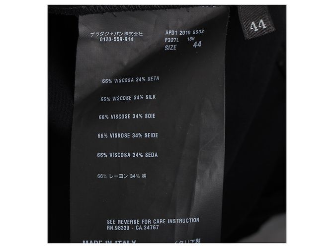 Prada Midi-Kleid mit Rüschenausschnitt aus schwarzer Viskose - Ansicht 5
