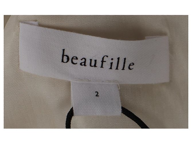 Autre Marque Beaufille Drapierte Midi-Kleid aus Creme-Acetat Weiß Roh - Ansicht 3
