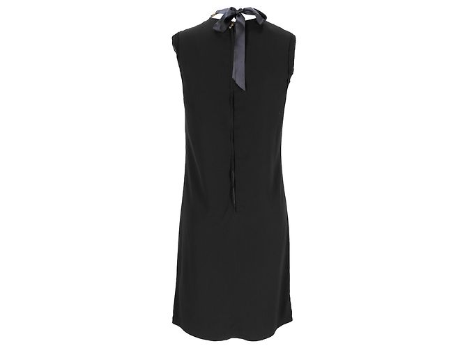 Mini-Kleid Bib aus schwarzer Viskose mit Kristallperlen von Lanvin - Ansicht 3