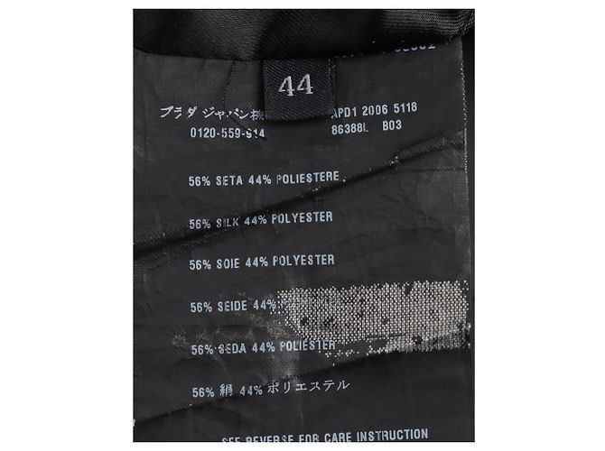 Abrigo trench de doble botonadura en seda negra con bolsillos de Prada Negro - vista 5