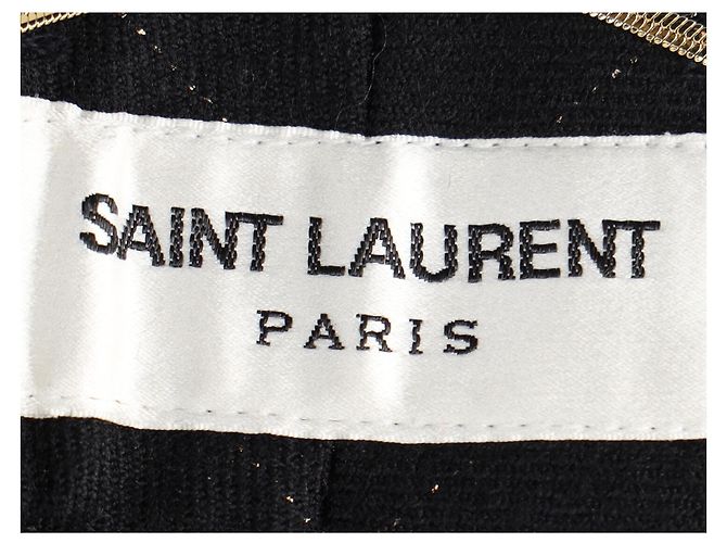 Saint Laurent gestreifte Hose aus schwarzer Wolle - Ansicht 4