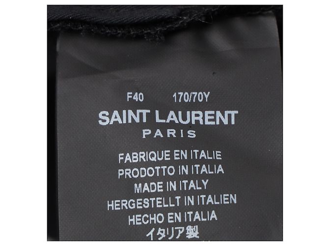 Saint Laurent gestreifte Hose aus schwarzer Wolle - Ansicht 5