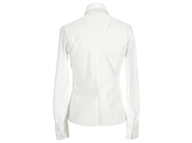 Camisa de botão adornada Valentino Garavani em algodão branco - vista 3