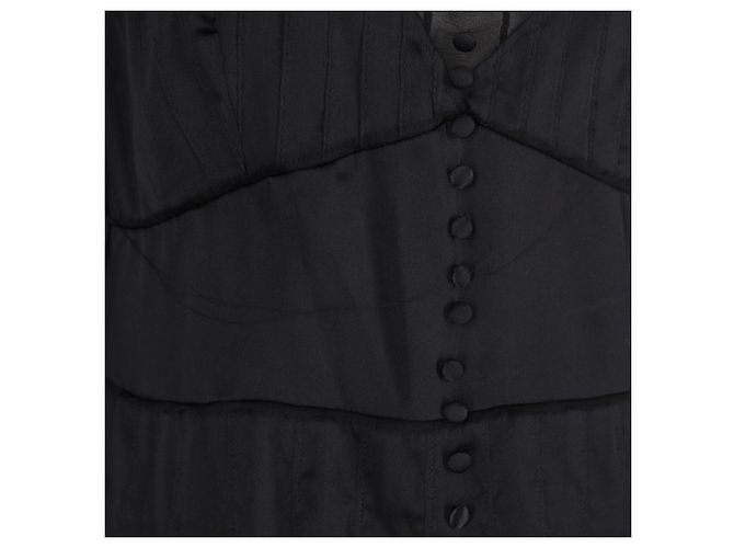 Blusa in seta nera a maniche lunghe plissettata e trasparente Chloé - vista 6