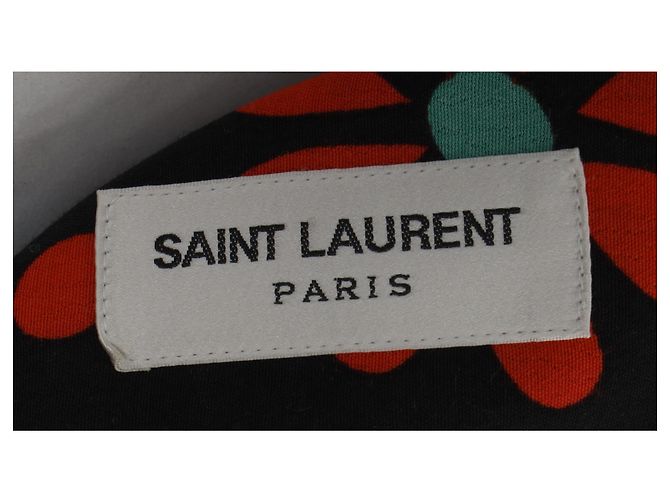 Camicia in crepe stampata floreale Saint Laurent in viscosa nera - vista 4