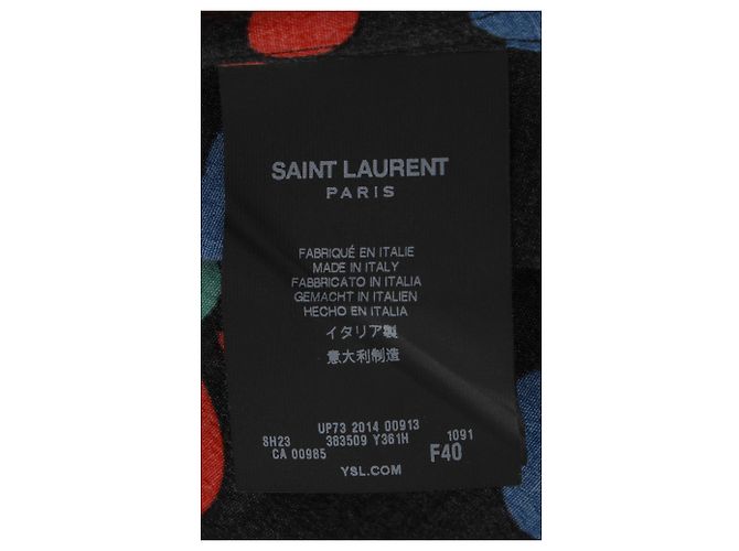 Camicia in crepe stampata floreale Saint Laurent in viscosa nera - vista 5