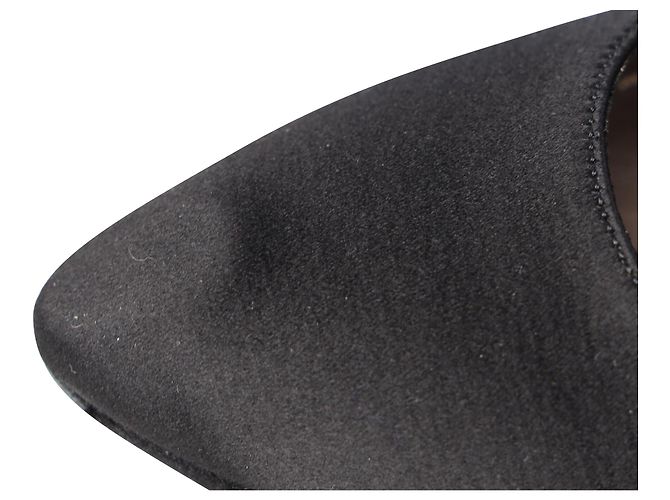 Décolleté a piattaforma con punta affilata Lanvin in satin nero - vista 10