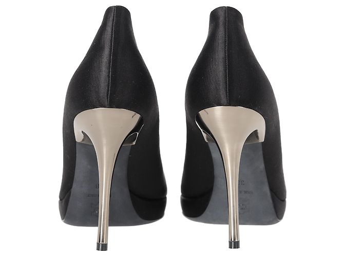Décolleté a piattaforma con punta affilata Lanvin in satin nero - vista 3