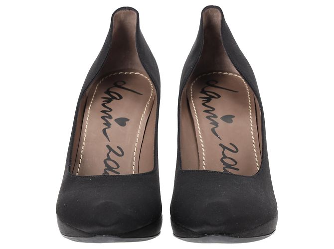Décolleté a piattaforma con punta affilata Lanvin in satin nero - vista 4