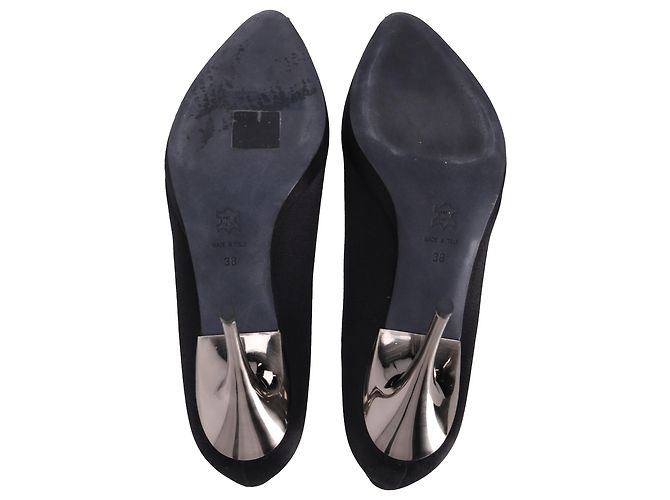 Décolleté a piattaforma con punta affilata Lanvin in satin nero - vista 5