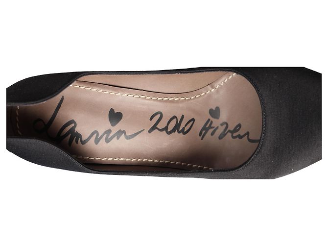Décolleté a piattaforma con punta affilata Lanvin in satin nero - vista 8