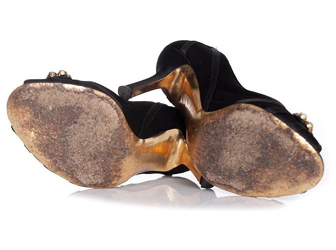 Pumps peep-toe in satin con cristalli Dsquared2 Nero - vista 7