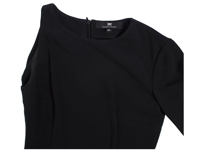 Elisabetta Franchi Ein-Ärmel-Kleid. Schwarz - Ansicht 5
