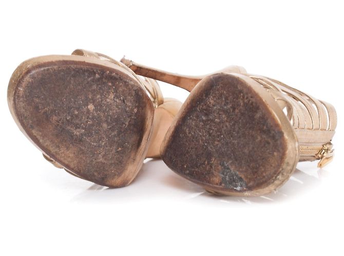 Sandali a gabbia con zip Glenys di Jimmy Choo D'oro Metallico - vista 7