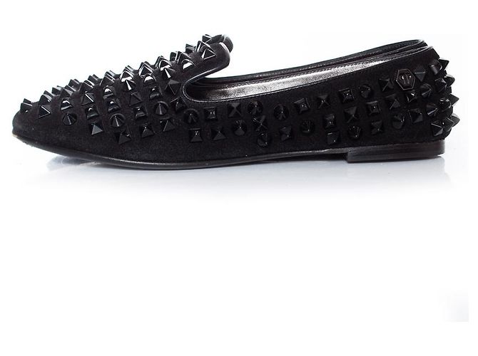 Mocassini in suede con borchie Philipp Plein in nero - vista 2