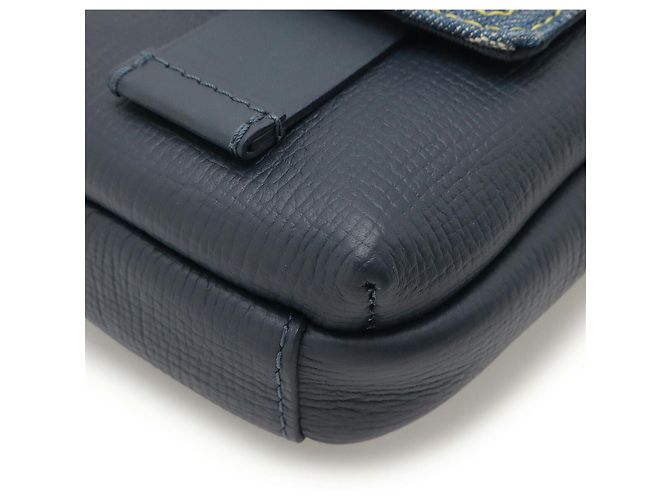 Borsa Doppia per Telefono in Denim Monogram Louis Vuitton Blu - vista 3