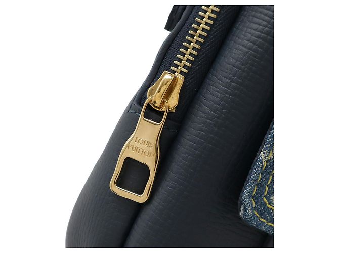 Borsa Doppia per Telefono in Denim Monogram Louis Vuitton Blu - vista 4