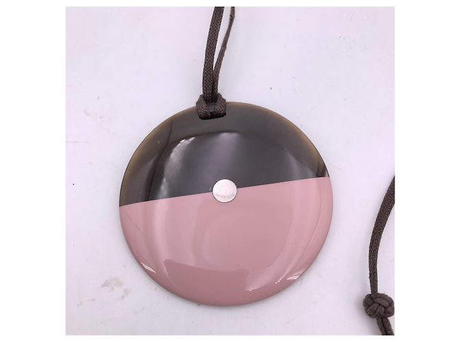 Collar redondo de cuerno Hermès rosa - vista 5