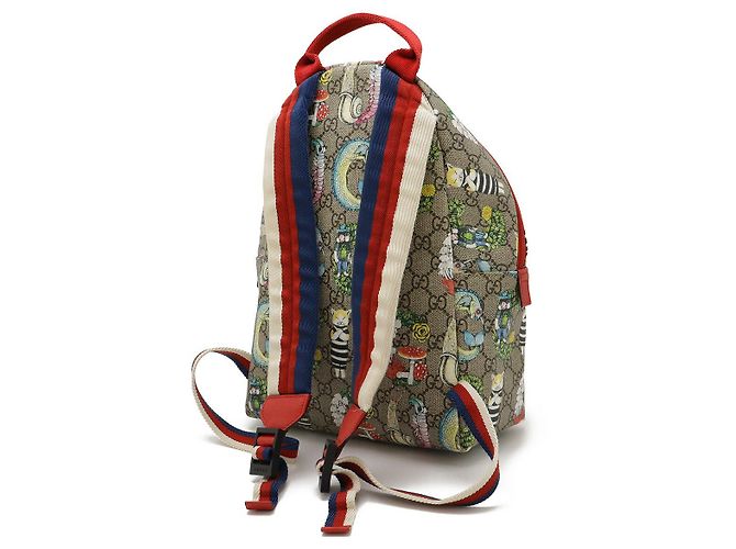Zaino per bambini Gucci GG Supreme Marrone Beige - vista 2