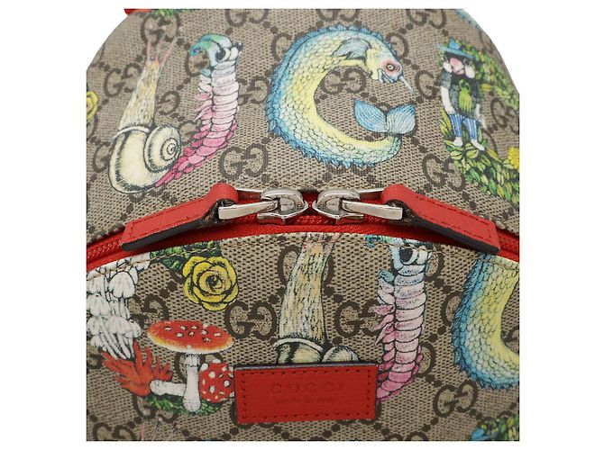 Zaino per bambini Gucci GG Supreme Marrone Beige - vista 4