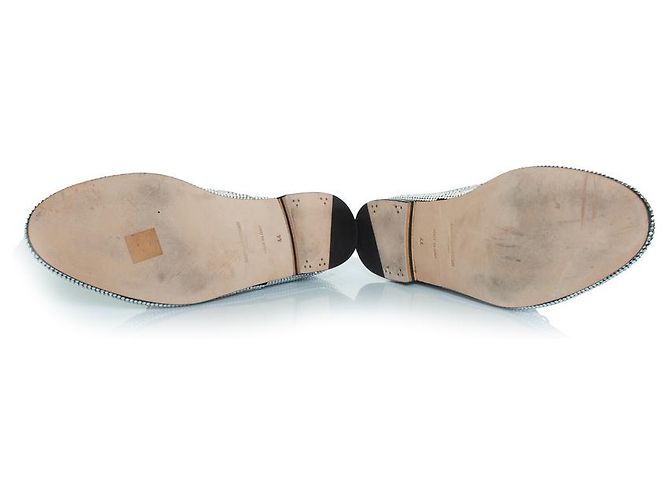 Schnür-Derby mit Strass von Saint Laurent Silber Metallisch - Ansicht 7