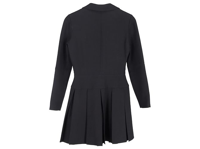 Valentino Garavani Valentino Plissiertes Mini-Kleid aus schwarzem Polyester - vista 2
