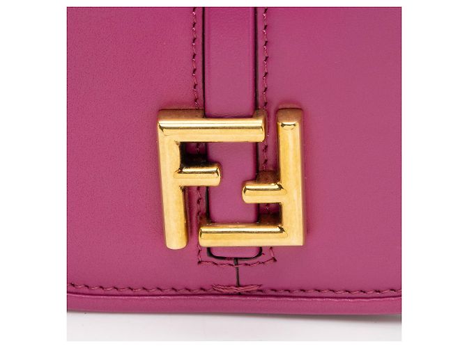Bolsa de Ombro C'mon Nano em Couro Fendi Rosa - vista 9