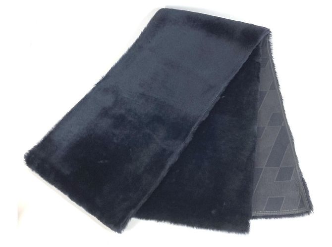 Hermès HERMES schwarzer Leder-Fell-Schal - Ansicht 3