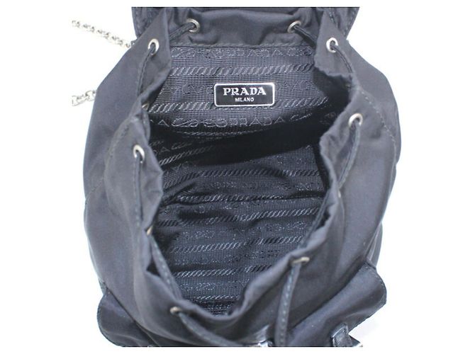 Borsa a Spalla in Nylon e Pelle Prada Nero - vista 11