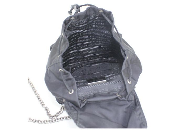 Borsa a Spalla in Nylon e Pelle Prada Nero - vista 12