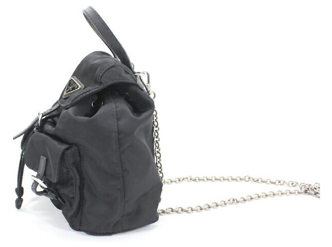 Borsa a Spalla in Nylon e Pelle Prada Nero - vista 5